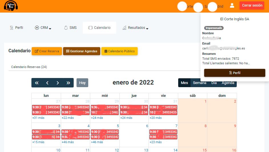 calendario reservas corte ingles