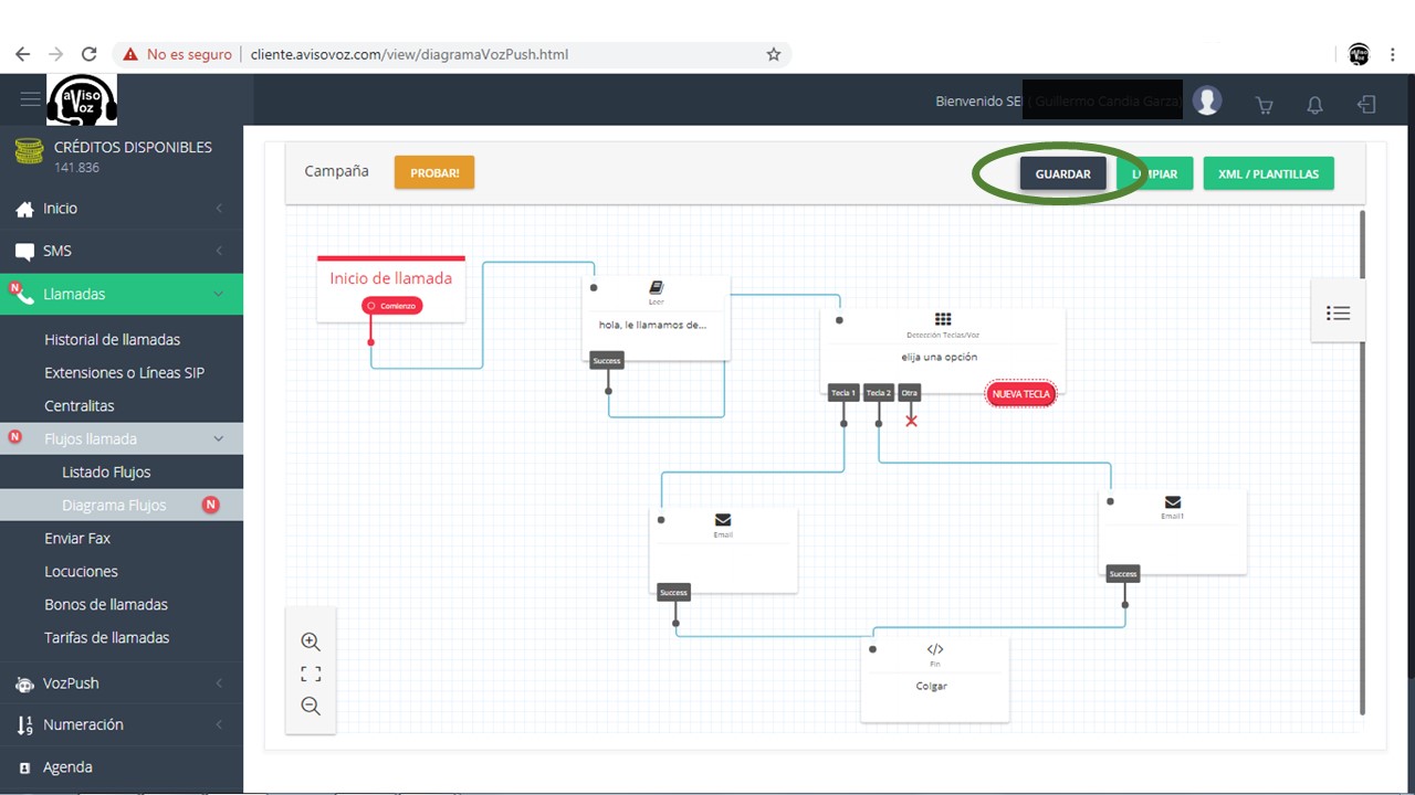 configuración software de avisovoz