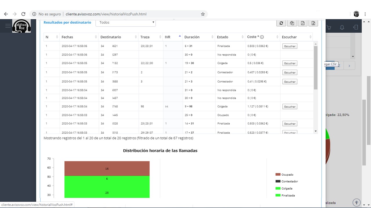 configuración guardar flujo llamada