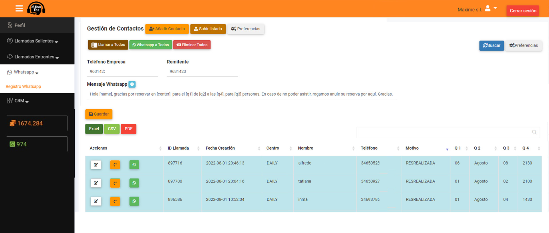 Contestador Inteligente y Software On-line